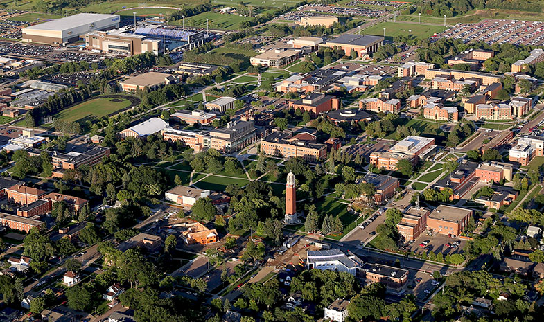 aerial view of campus