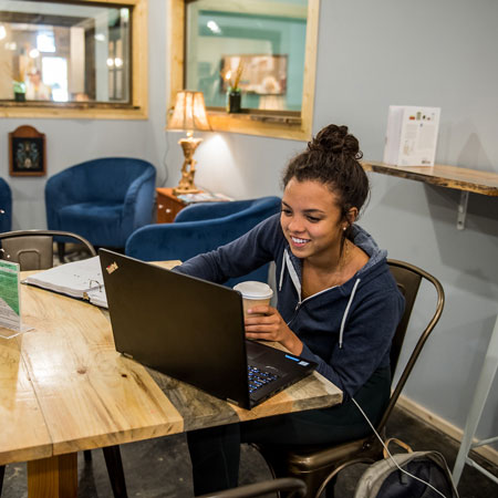 student on laptop