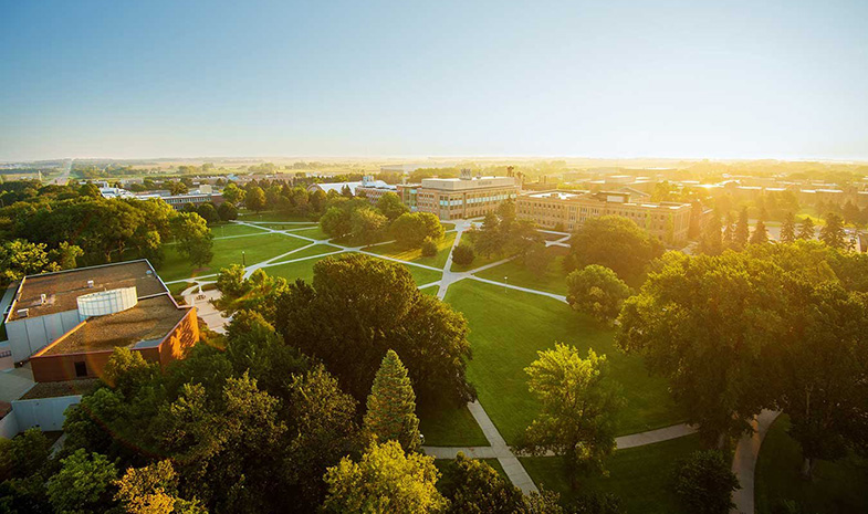 Sunrise over campus