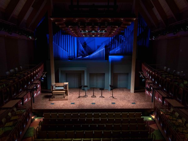 Founders Recital Hall from the balcony.