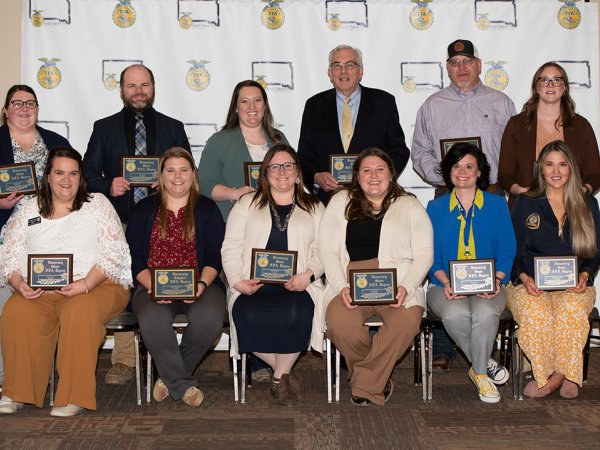 Among the Honorary State FFA Degree recipients was South Dakota State University President Barry Dunn, back row, third from right.