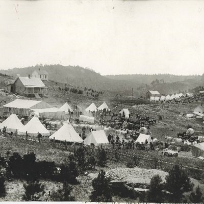 The Grand Army of the Republic reunion in Lead on Mill Street, 1900