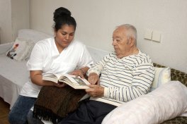 Elderly patient and caretaker