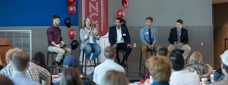 A panel of 5 people at the South Dakota Entrepreneuship Education Conference.