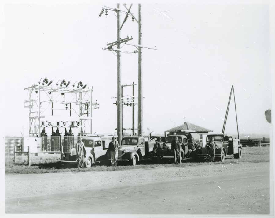 Sioux Valley Energy Cooperative linemen with trucks