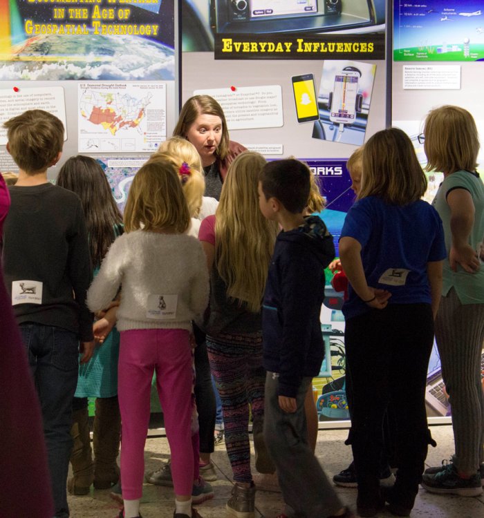 "Students on a guided school tour"