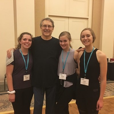 SDSU dancers with choreographer Bill Evans at the NDEO conference.