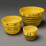 Karyl Sisson, Mixing Bowls, 2003 Vintage Cloth Tape Measures, polymer coiling