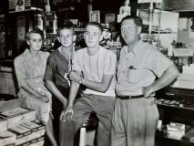 The Schmiedt family at Edgar's Drugstore in Centerville circa 1946. Pictured, from left, are Marie, Morris, Stan and Edgar. Morris and Stan went on to follow their father's footsteps at South Dakota State. Now 21 family members have graduated from State and the Schmiedt family is being honored March 2 as SDSU Family of the Year.