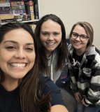 Posing on National Day of Giving Nov. 28 are, from left, Ali Teesdale, executive director of Brookings County Youth Mentoring; Shelby Cochran, an SDSU senior; and Mikaya Bottelberghe, volunteer and family coordinator with the agency. Cochran coordinated its successful Day of Giving fundraiser.