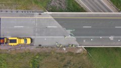 Overhead drone shot of a bridge