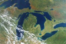 Satellite image of great lakes (Public domain)