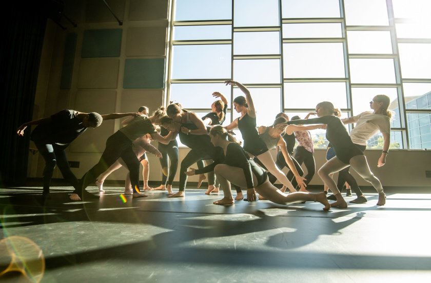 Dance Minor - A group of students in a studio.