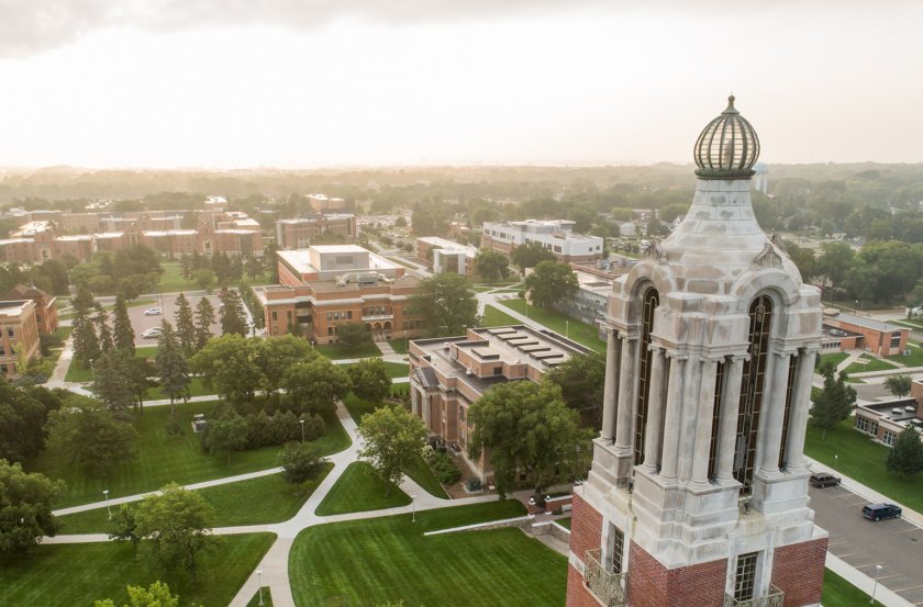 Campanile aerial shot.