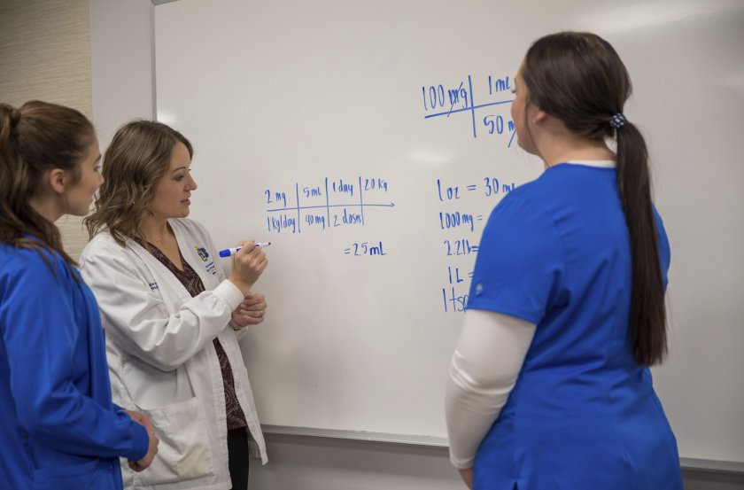 Nursing Instructor with students