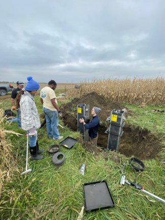 Installation of a drainage